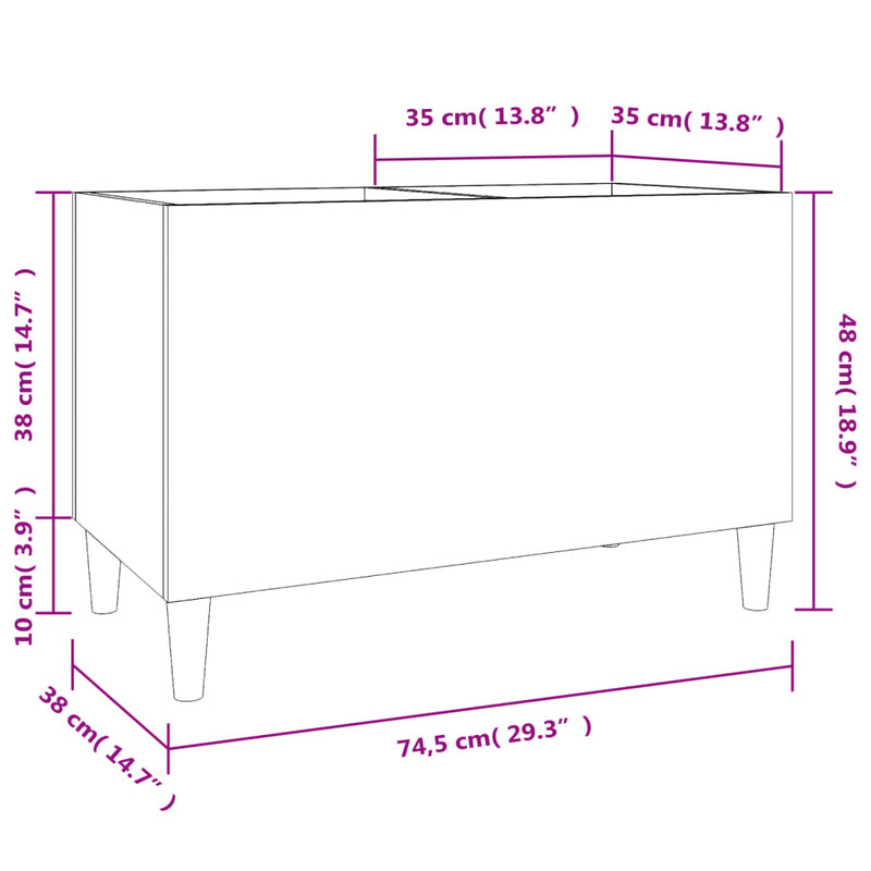 Dulap pentru discuri stejar maro 74,5x38x48 cm lemn prelucrat