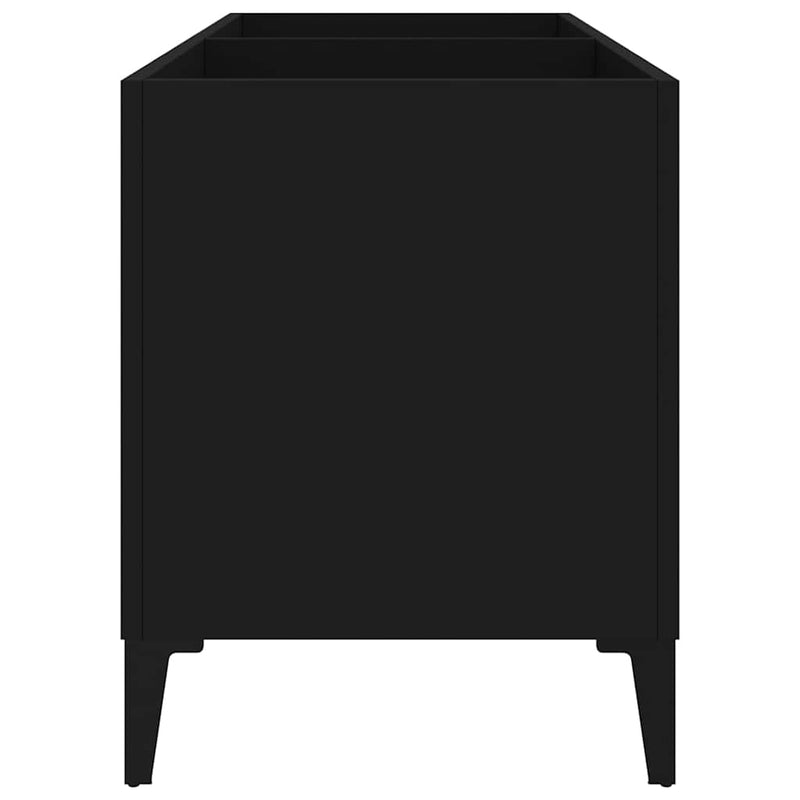 Dulap pentru discuri, negru, 74,5x38x48 cm, lemn prelucrat