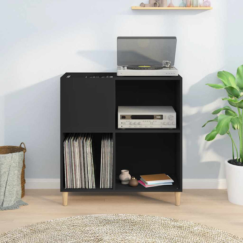 Dulap pentru discuri negru 84,5x38x89 cm lemn compozit