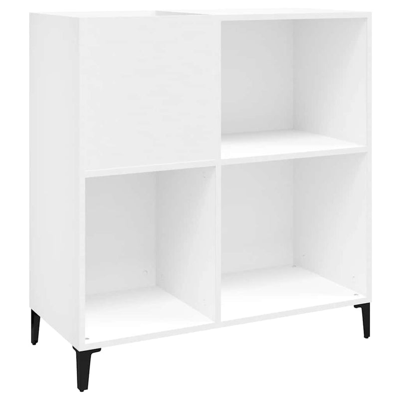 Comodă de discuri, alb, 84,5x38x89 cm, lemn compozit