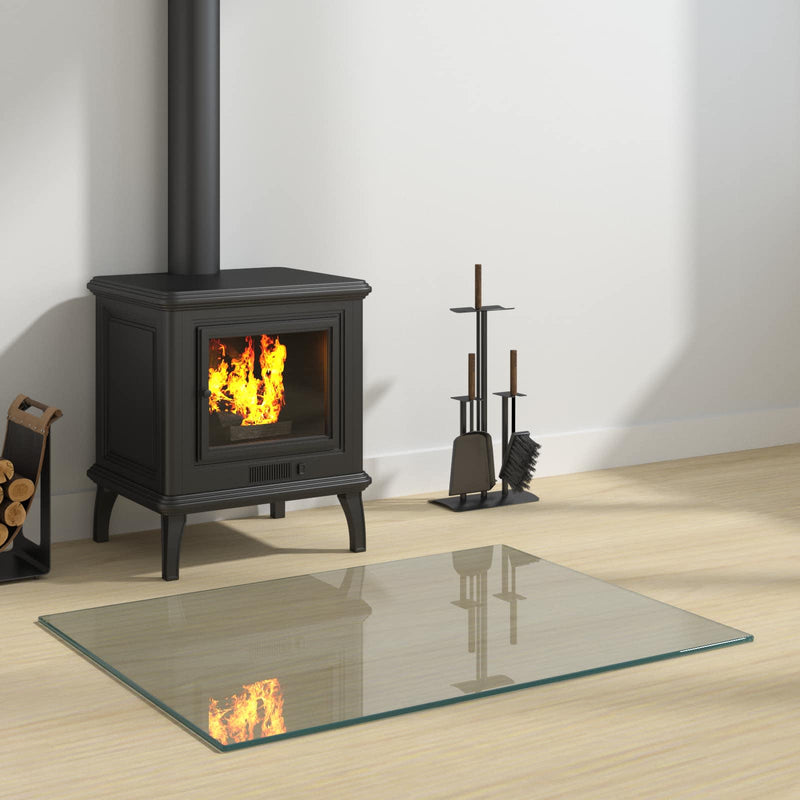 Placă de sticlă pentru semineu Transparent 80 x 60 cm Sticlă