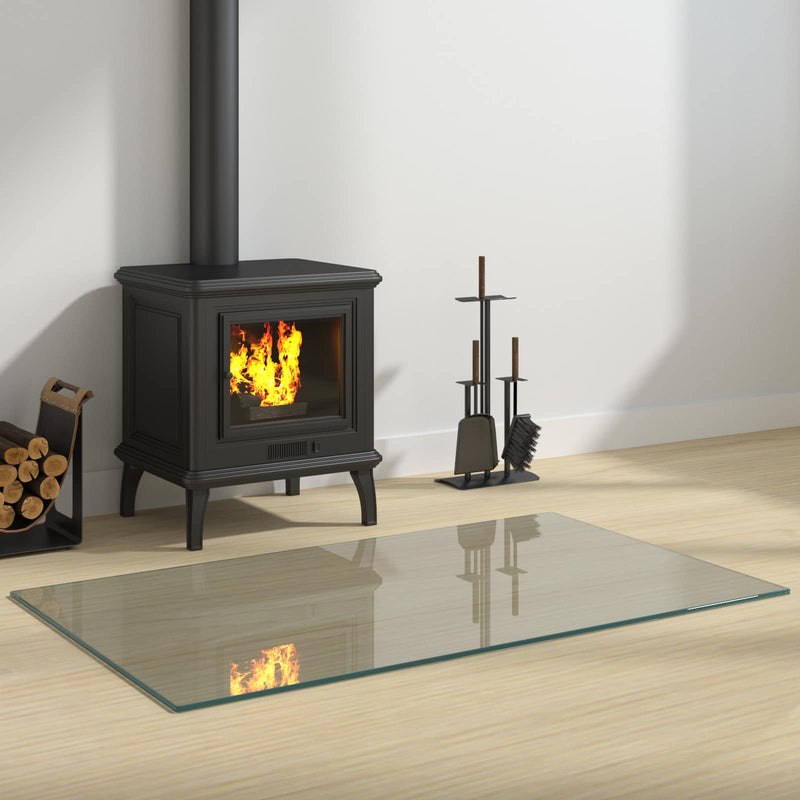 Placă de sticlă pentru semineu Transparent 100 x 60 cm Sticlă