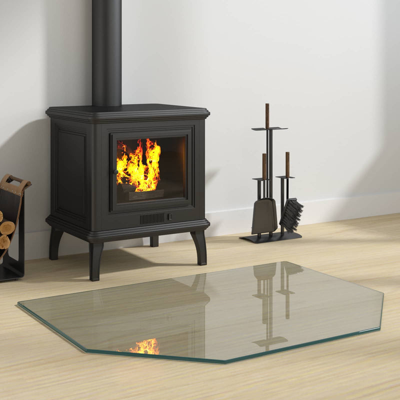 Placă de sticlă pentru semineu Transparent 80 x 60 cm Sticlă