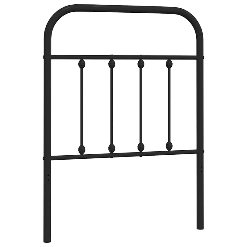 Tăblie de pat de schimb metalică, negru, 75 cm