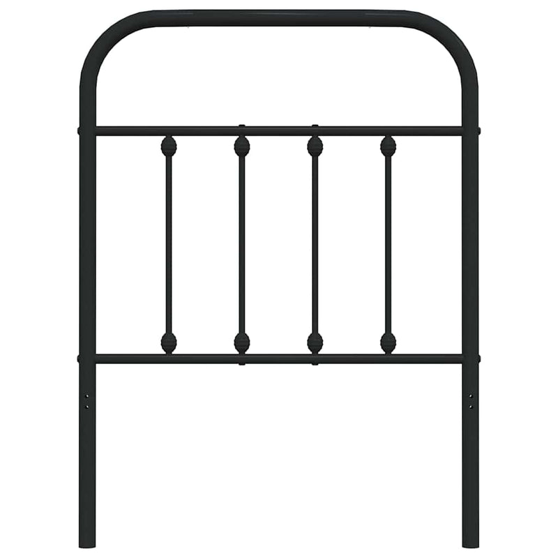Tăblie de pat de schimb metalică, negru, 75 cm