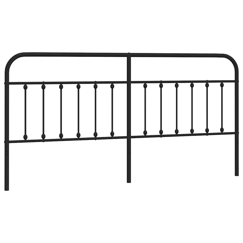Tăblie de pat de schimb metalică, negru, 193 cm
