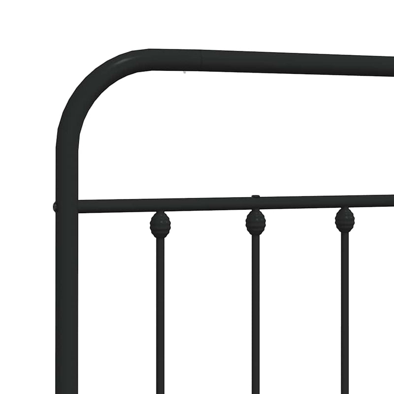 Tăblie de pat de schimb metalică, negru, 193 cm