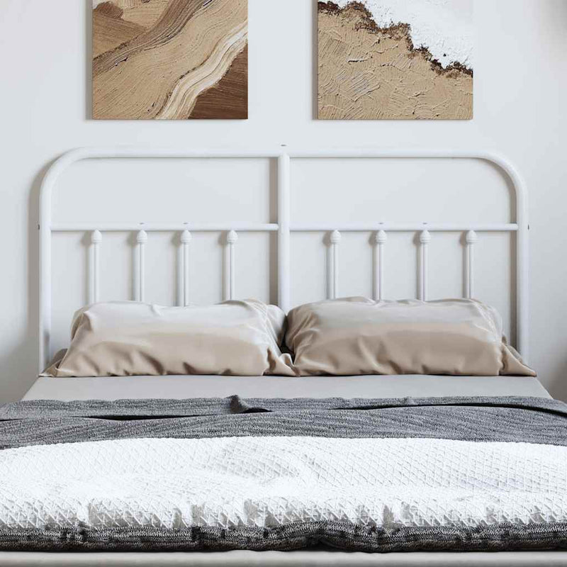 Tăblie de pat de schimb metalică, alb, 150 cm