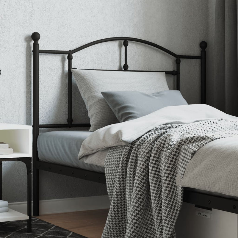Tăblie de pat de schimb metalică, negru, 107 cm