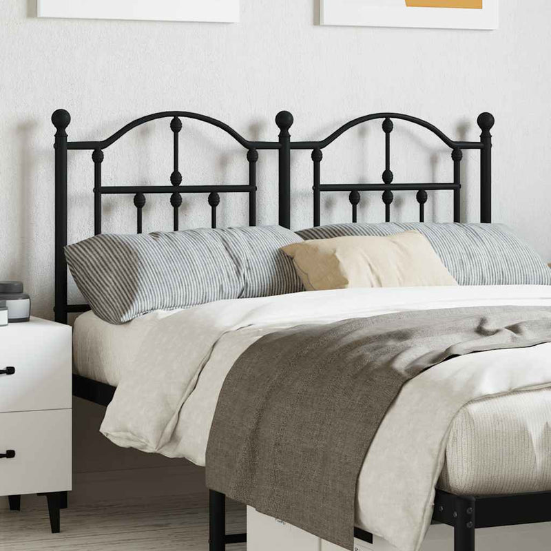 Tăblie de pat de schimb metalică, negru, 120 cm