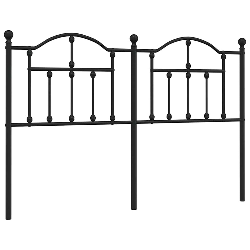 Tăblie de pat de schimb metalică, negru, 150 cm