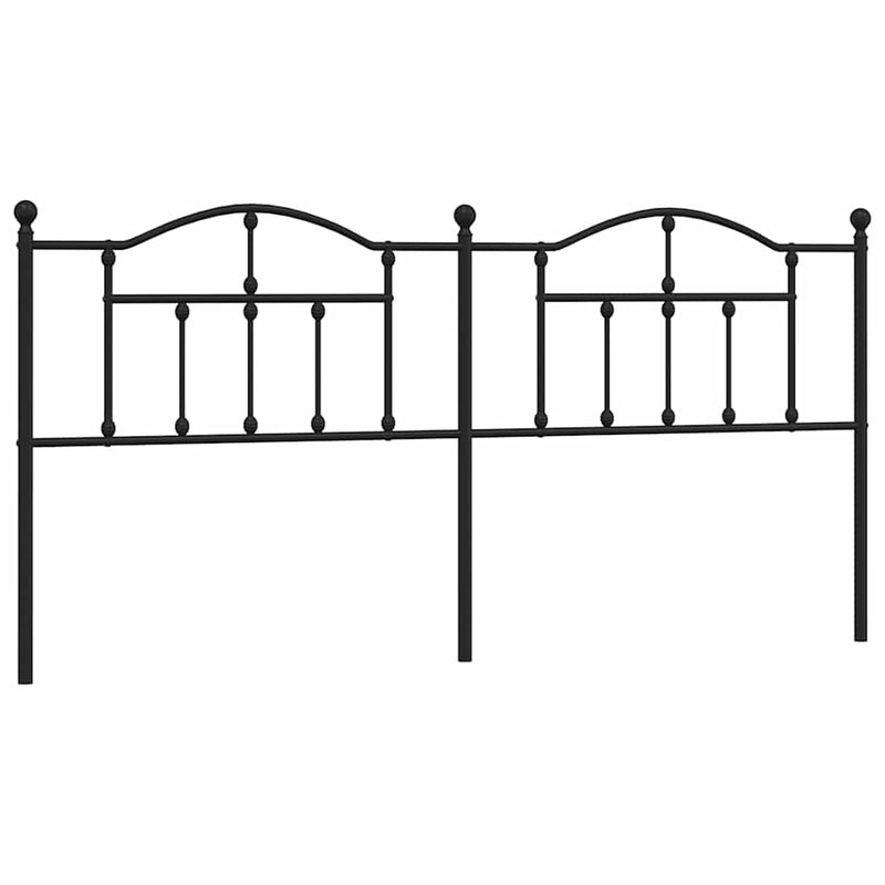 Tăblie de pat de schimb metalică, negru, 193 cm