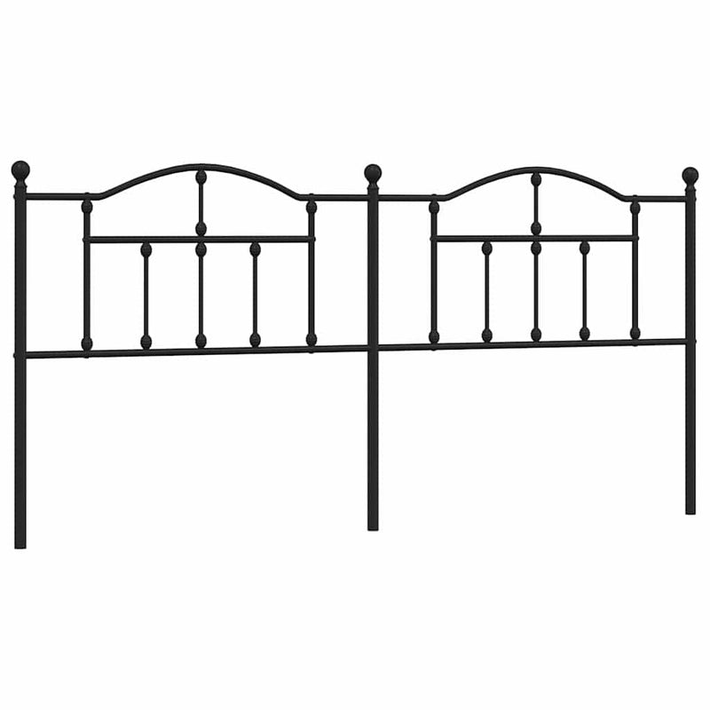 Tăblie de pat de schimb metalică, negru, 200 cm