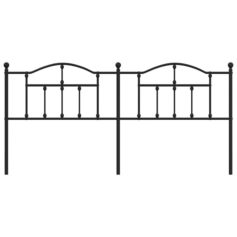 Tăblie de pat de schimb metalică, negru, 200 cm