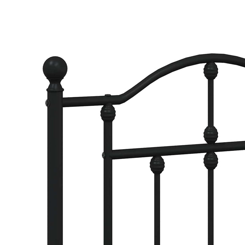 Tăblie de pat de schimb metalică, negru, 200 cm