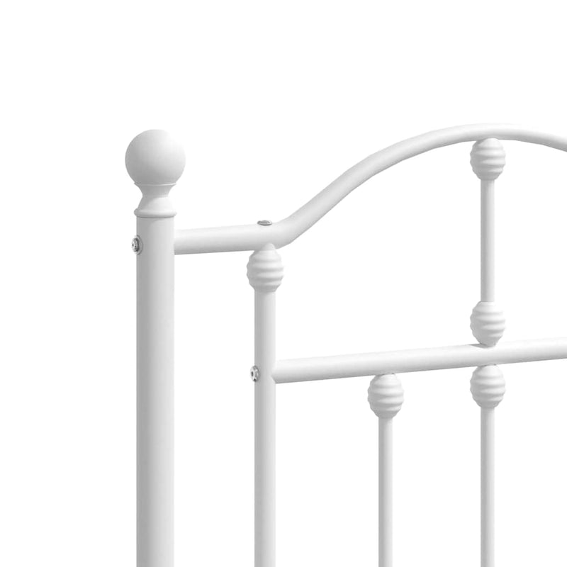 Tăblie de pat de schimb metalică, alb, 135 cm