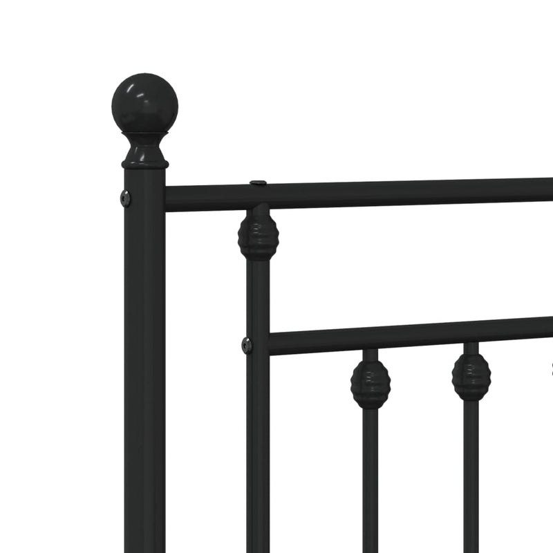 Tăblie de pat de schimb metalică, negru, 75 cm
