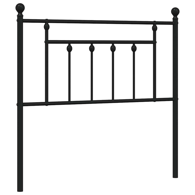 Tăblie de pat de schimb metalică, negru, 90 cm
