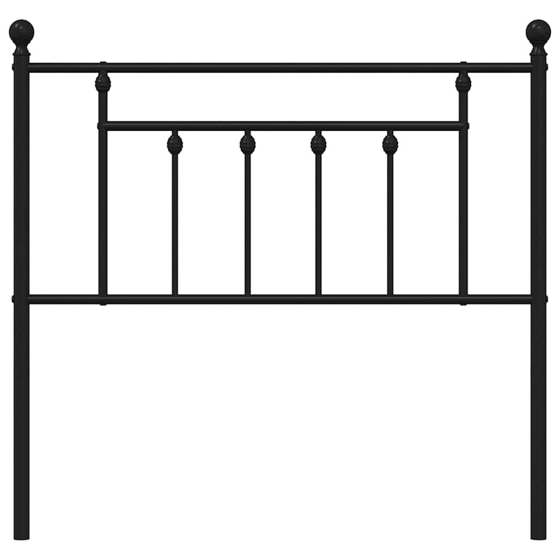 Tăblie de pat de schimb metalică, negru, 90 cm