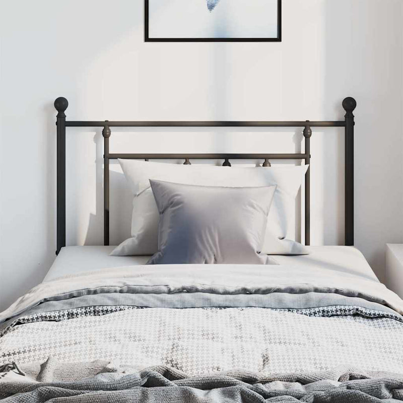 Tăblie de pat de schimb metalică, negru, 100 cm