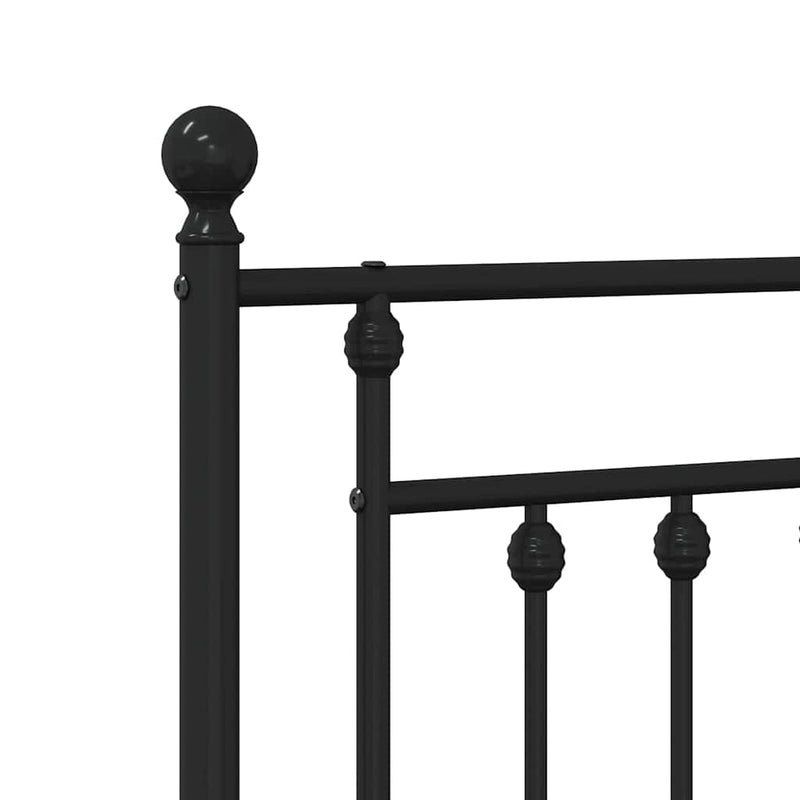 Tăblie de pat de schimb metalică, negru, 100 cm