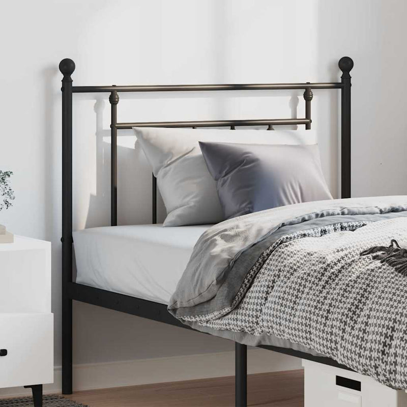 Tăblie de pat de schimb metalică, negru, 100 cm