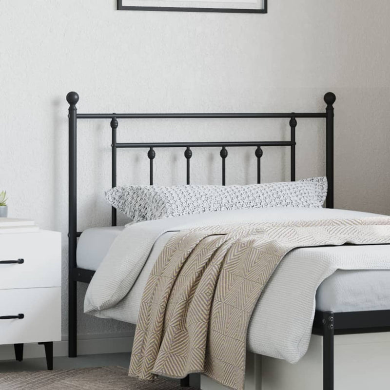 Tăblie de pat de schimb metalică, negru, 107 cm