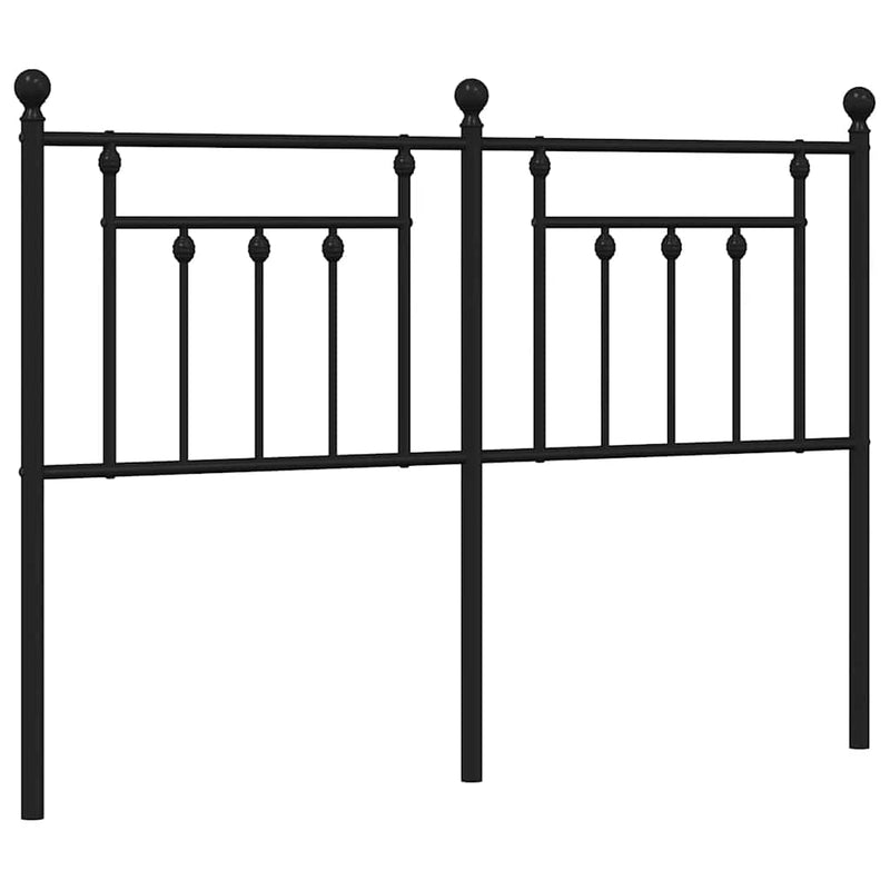 Tăblie de pat de schimb metalică, negru, 135 cm