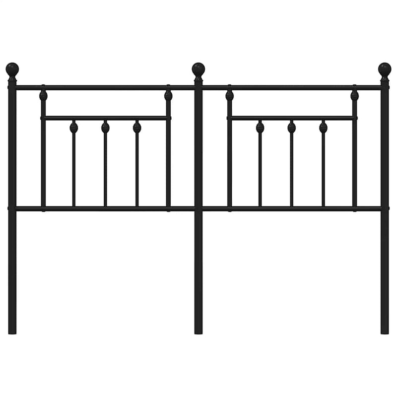 Tăblie de pat de schimb metalică, negru, 135 cm