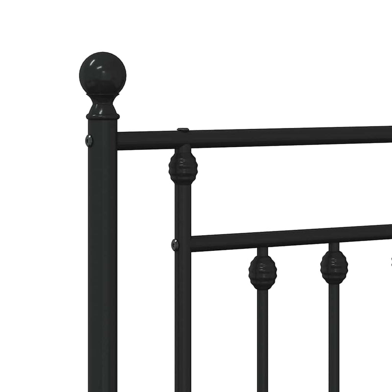 Tăblie de pat de schimb metalică, negru, 135 cm