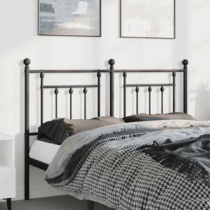 Tăblie de pat de schimb metalică, negru, 150 cm