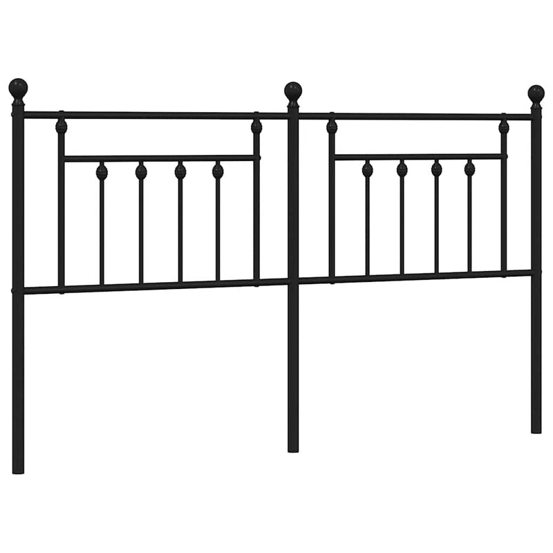 Tăblie de pat de schimb metalică, negru, 160 cm