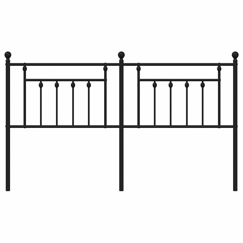 Tăblie de pat de schimb metalică, negru, 160 cm