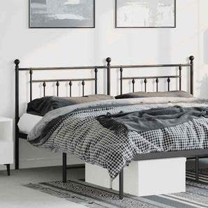 Tăblie de pat de schimb metalică, negru, 180 cm