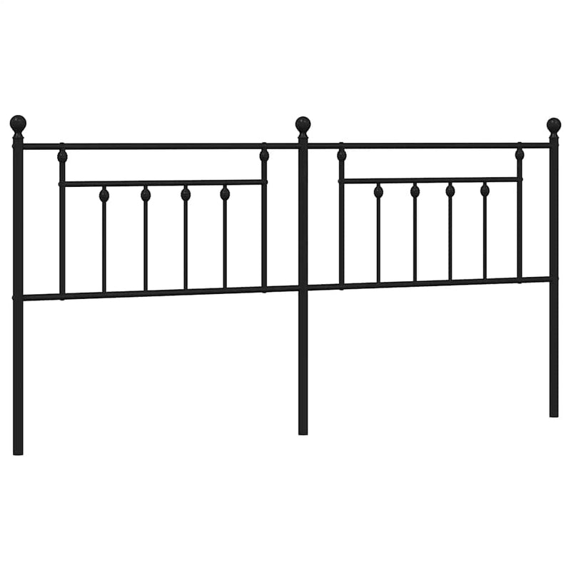 Tăblie de pat de schimb metalică, negru, 193 cm