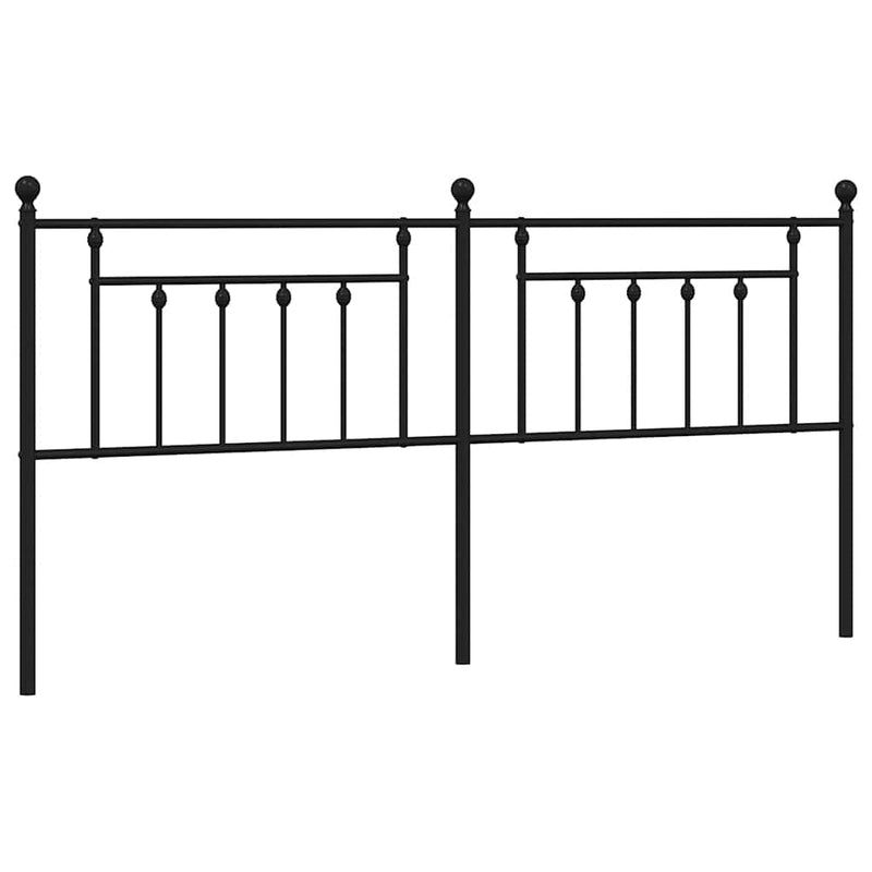 Tăblie de pat de schimb metalică, negru, 200 cm