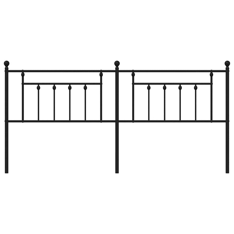 Tăblie de pat de schimb metalică, negru, 200 cm