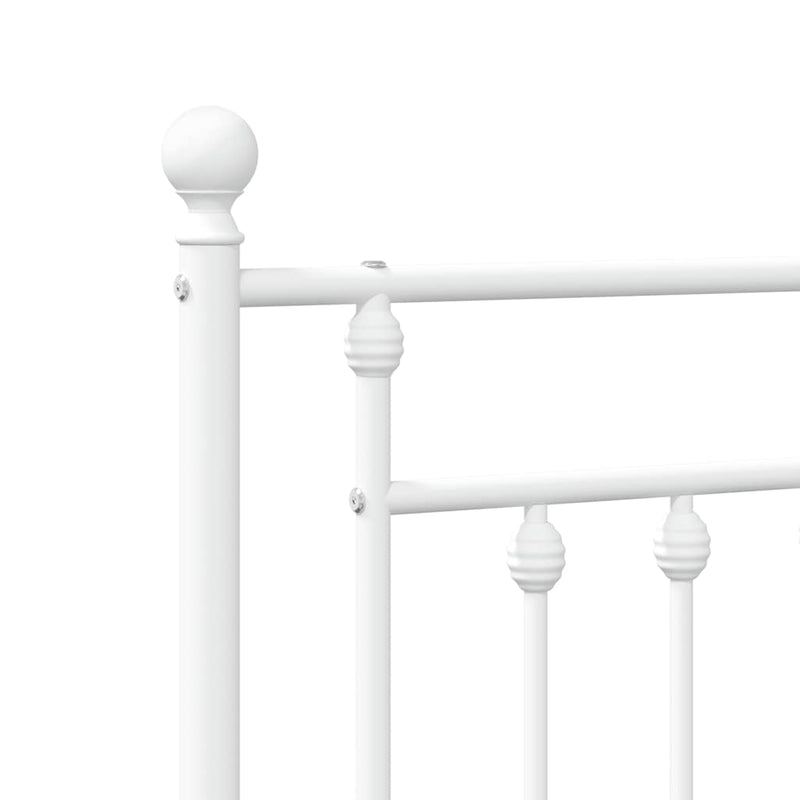 Tăblie de pat de schimb metalică, alb, 180 cm