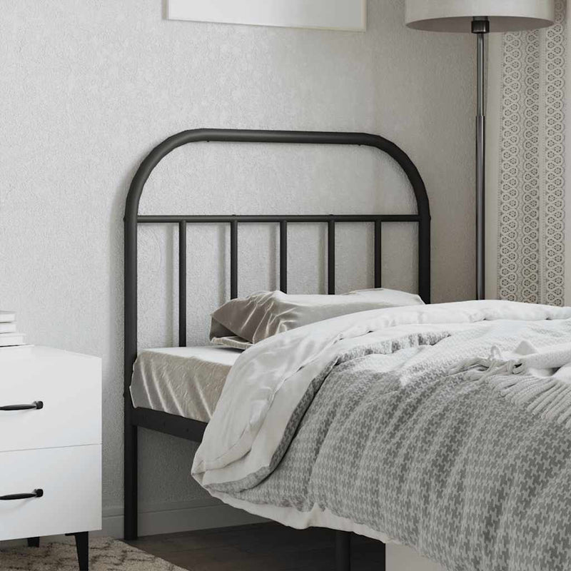 Tăblie de pat de schimb metalică, negru, 90 cm