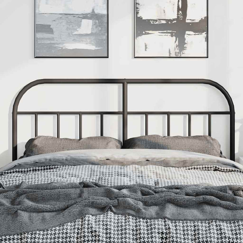 Tăblie de pat de schimb metalică, negru, 135 cm