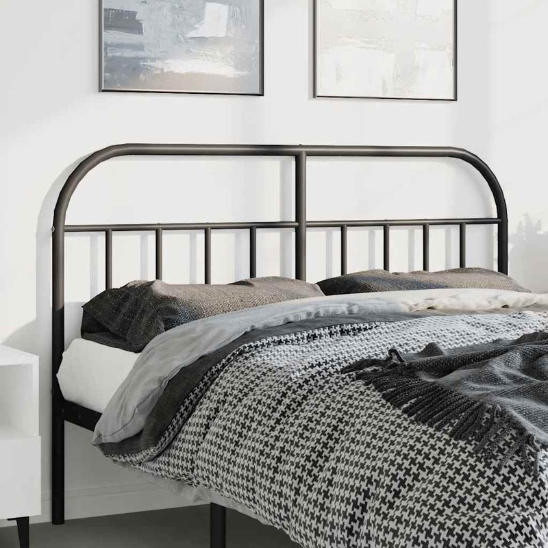 Tăblie de pat de schimb metalică, negru, 135 cm