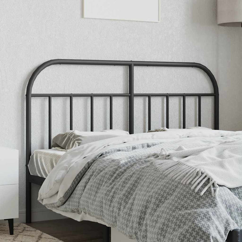 Tăblie de pat de schimb metalică, negru, 140 cm