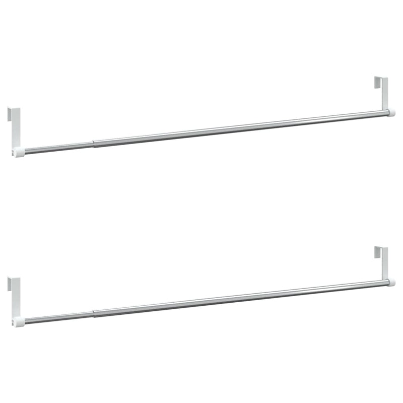 Șine pentru perdele 2 buc, alb și argintiu, 60-105 cm, aluminiu