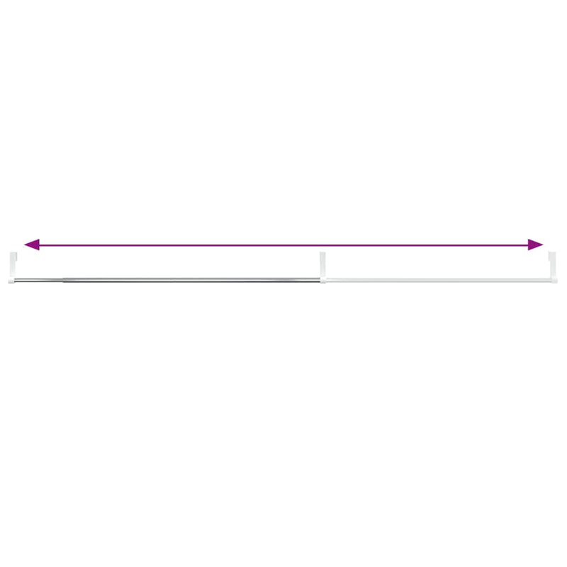 Șine pentru perdele 2 buc, alb și argintiu, 60-105 cm, aluminiu