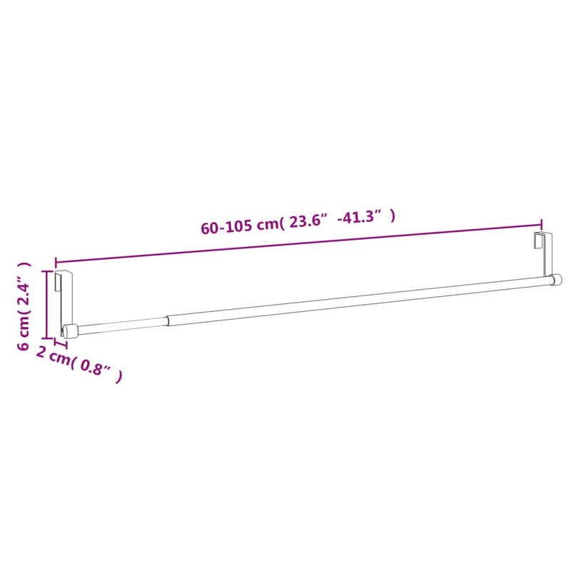 Șine pentru perdele 2 buc, alb și argintiu, 60-105 cm, aluminiu