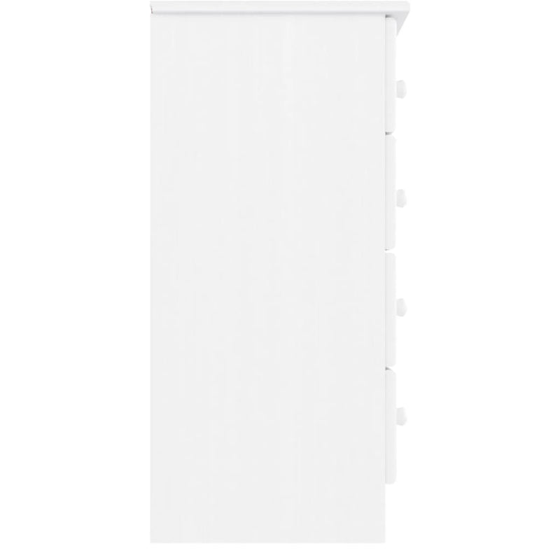 Comodă cu sertare ALTA, alb, 77x35x73 cm, lemn masiv de pin