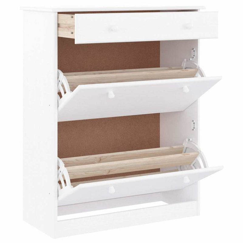 Pantofar ALTA, alb, 77x35x96 cm, lemn masiv de pin