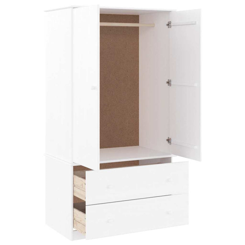 Dulap „ALTA”, alb, 90x55x170 cm, lemn masiv de pin