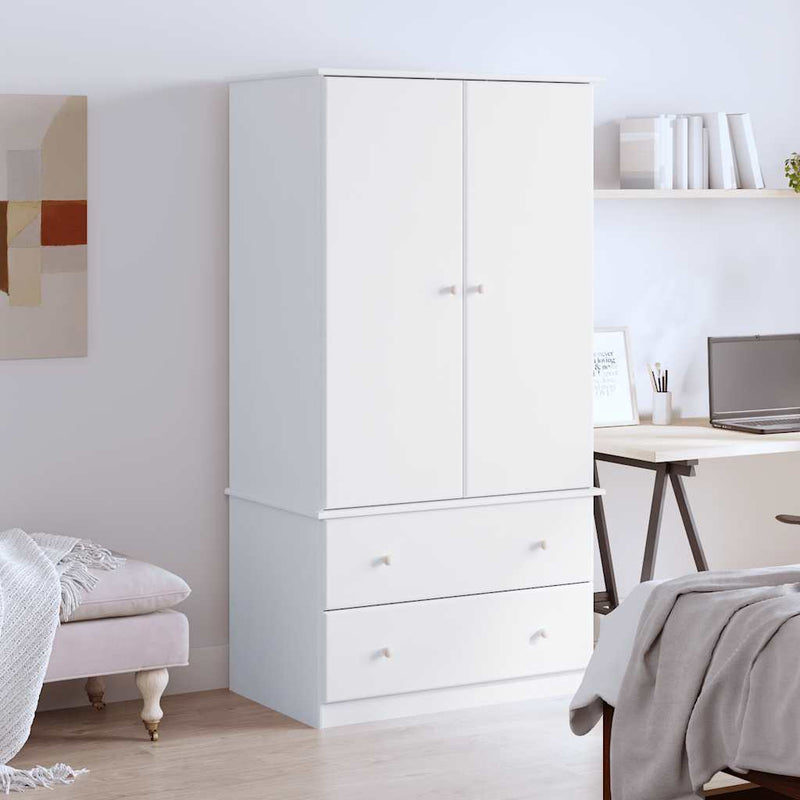 Dulap „ALTA”, alb, 90x55x170 cm, lemn masiv de pin