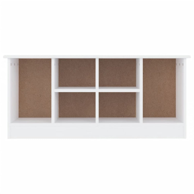 Banchetă pantofar „ALTA”, alb, 100x35x45 cm, lemn masiv de pin